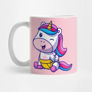 Cute Baby Unicorn Cartoon Mug